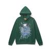 Oversized Hoodie With Spiderweb Foil Print Streetwear Cotton Sweatshirt Men