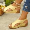Platform Wedge Sandals Ladies Shoes Open Toe Women's Sandals Outdoor Casual Sandals Round Toe Slip On Plus Size Shoes for Women
