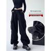 Women’s High Waist Wide Leg Windproof Cargo Pants - Black, Spring/Summer 2025 Collection