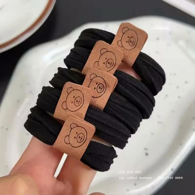 5pcs/set Hair Ties Twisted Knitted Rubber Bands Basic Elastic Hair Band Durable Ponytail Holder Women Hair Accessories