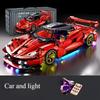 1:14 Rotes Baustein-Sportwagen RC-Spielzeug, Auto-Baustein-Spielzeug, Geburtstagsgeschenk, Sportwagenmodell DIY, Geschenk für Kinder