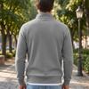 Men's Knit Half Zip Pullover Sweatshirt with Stand Collar Long Sleeve Casual Top