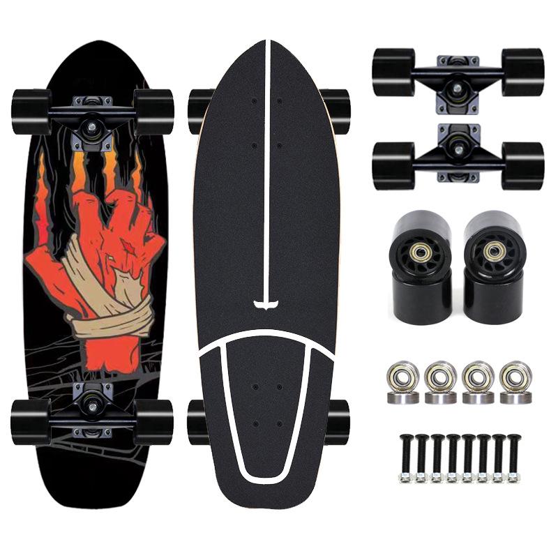 Thailand Maple Big Fish Board Single Upturned Skateboard Walking Board Land Surfboard Brush Street Board Four