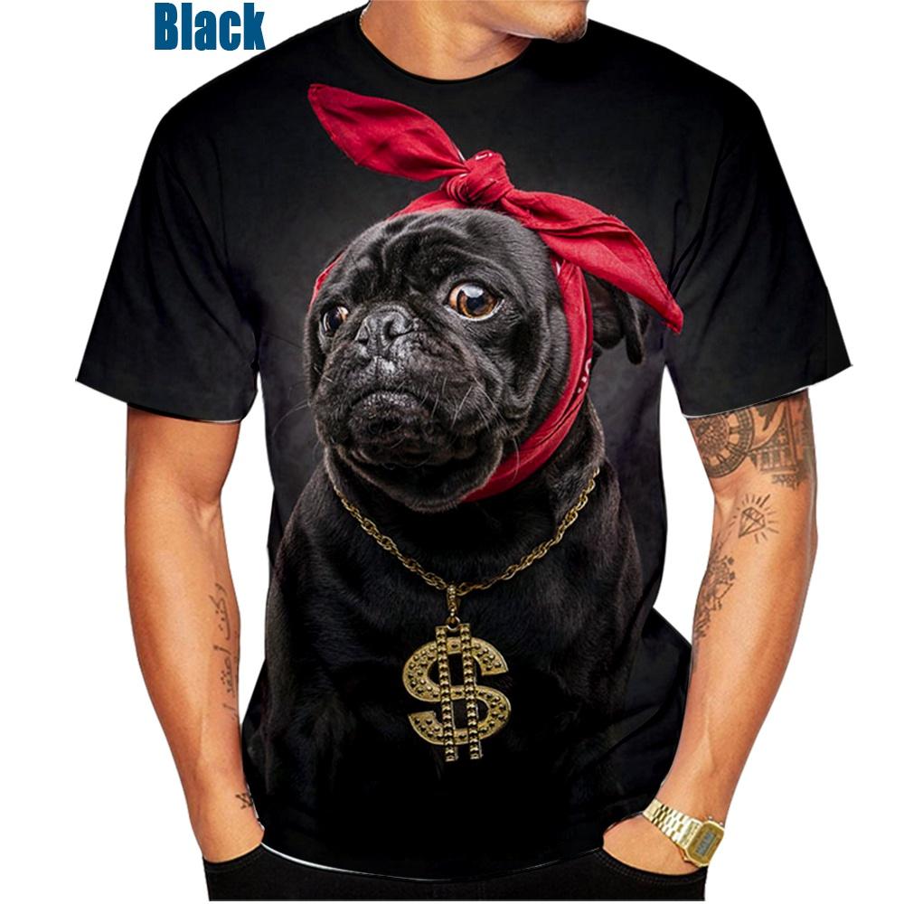 

Летняя мужская крутая футболка с 3D принтом собаки, футболка с короткими рукавами, модная футболка с животными 6XL
