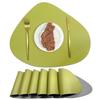 PU Leather Table Mat Imitation Cowhide Pattern Flatware Place Pad Modern Placemats  Home Decor