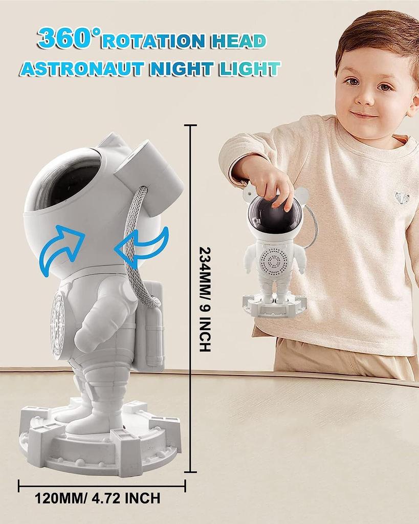 Hot Sale Astronaut Bluetooth Speaker with Colorful Starry Sky Light Projection & White Noise Laser Night Light