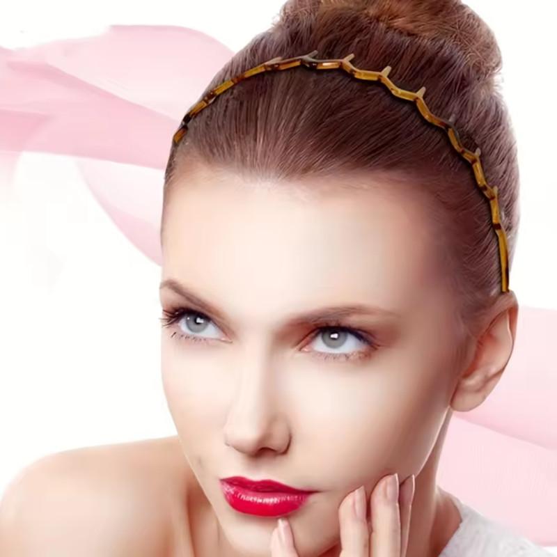 2 pièces/ensemble Serre-tête à dents longues vague ambre noir Résine plastique anti-chute avec dents serre-tête antidérapant pour hommes et femmes lavage de visage h