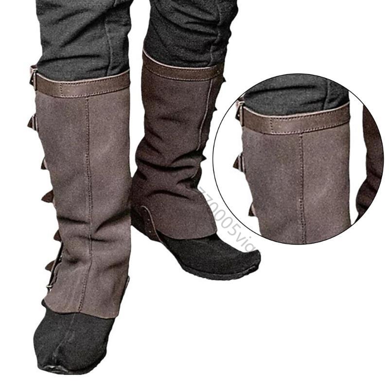Pirate Boot Covers Vikinges Sterevunk Costume Medieval Boot Covers Leg Boot Covers Halloween Cosplay Costume AXYD