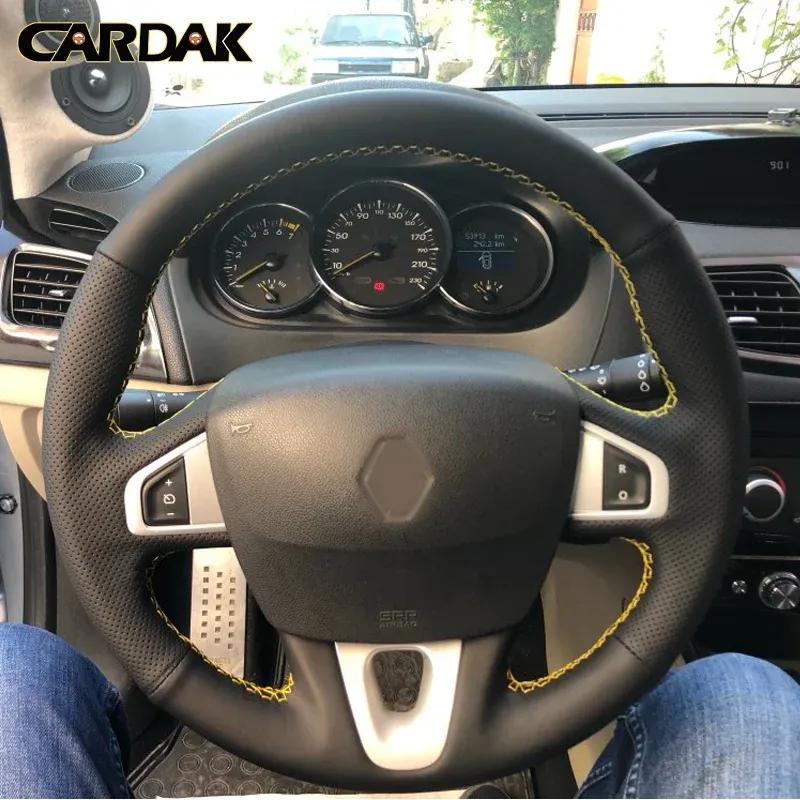 CARDAK Black Artificial Leather Steering Wheel