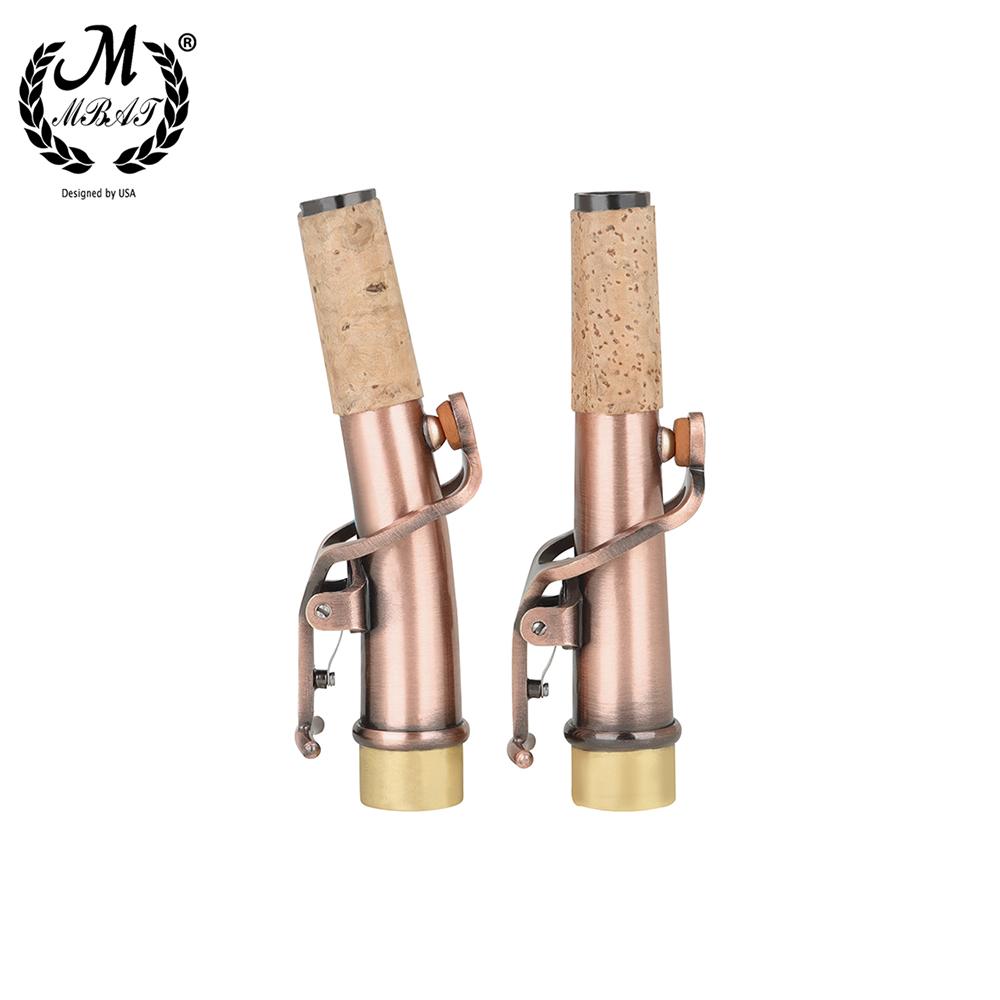 M MBAT 2Pcs Soprano Saxophone Bend/Straight Neck Kit Brass 16.7 mm Replacement Saxophone Neck Woodwind Parts & Accessories