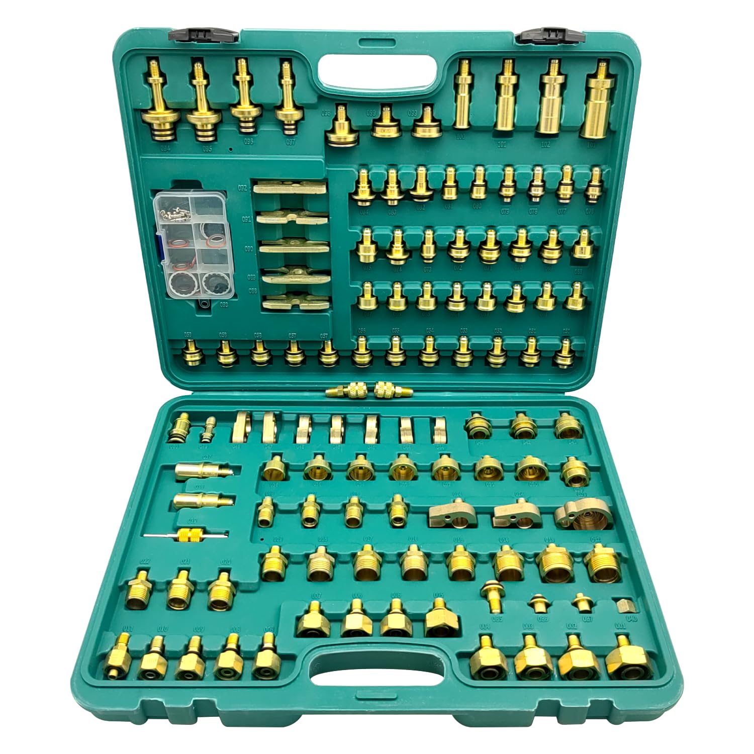 

ZKTOOL 114Pcs Auto Air Conditioner Leak Test AC Compressor Detection Repair Tool Kit Brass Air Conditioner Leak Test Kit for Identifying and Repairing