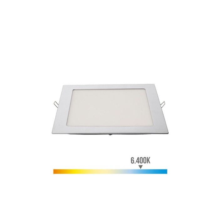 Downlight LED Encastrable Carré - 20W - 6400K - 1500lm - Chrome - 22x22cm - 31583