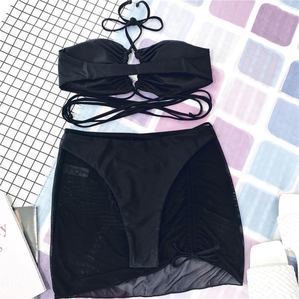 Women's Fashion Sexy Hollow Open Back Bikini Swimsuit Split Swimsuit