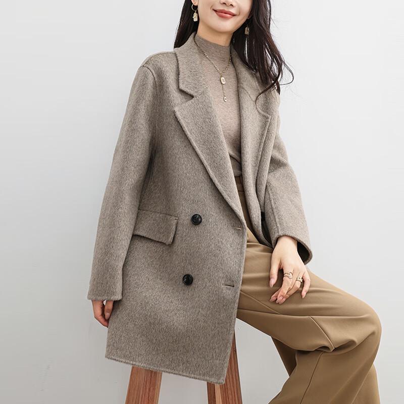 Fanzhen Women's 100% Wool Mid-Length Coat