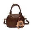 Chic Retro Bowling Bag for Women - Versatile Autumn/Winter 2025 Shoulder & Crossbody Handbag