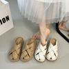 Fashion 2025New Anti-slip Summer Women Slippers Square Toe Soft-soled Square Toe Flat Sandals Solid Color Comfortable Ladies Mules
