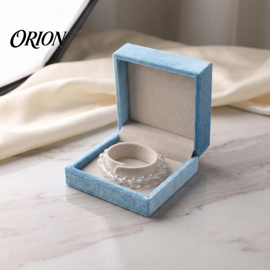 Portable Jewelry Case for Stores Sky Blue Velvet Box, Flip Top with Small Packaging Box Retail Soft Flannel Lining, Protective Container Bracelet And