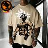 2026 Summer Dragon Ball Retro Pure Cotton Mens Tshirt Wukong Printed Oversized Casual Shirt Unisex Parentchild Suit