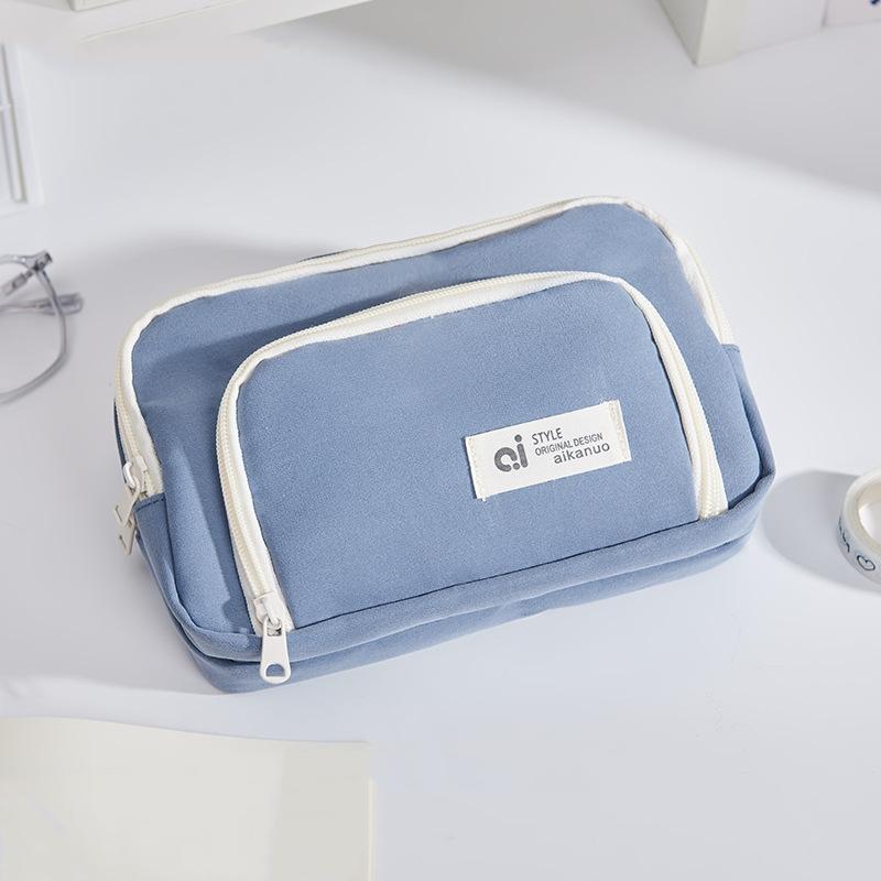 Pouzdro na tužku světlé barvy Aikanuo Taška na tužky Přední kapsa Duální látková kapsička