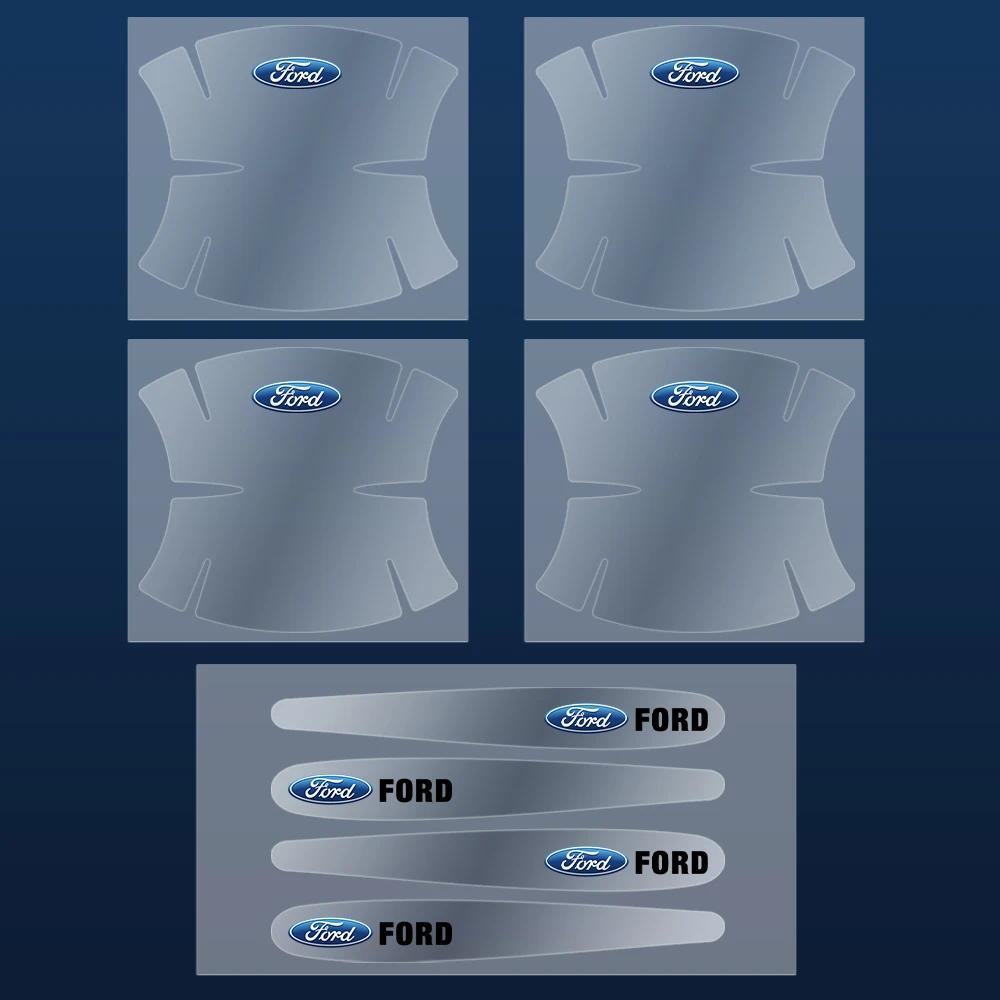 

Автомобильная наклейка 8 шт. Защитная пленка от царапин на автомобиль Наклейка с логотипом на ручку двери для Ford Focus Mustang Fiesta mk7 C-max Galaxy K