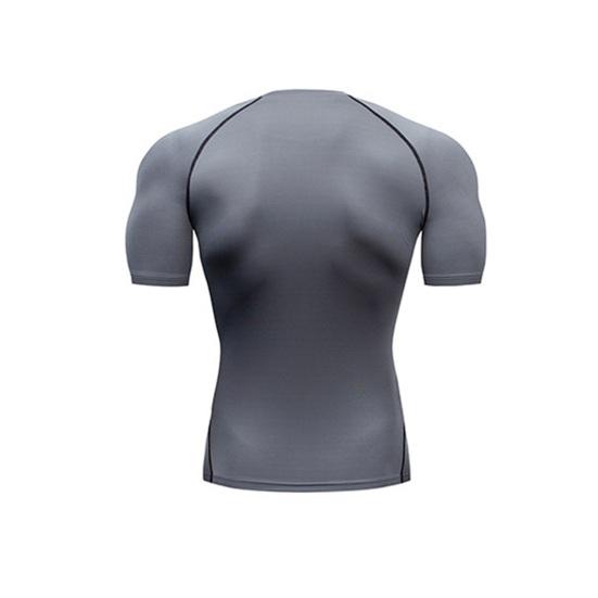 Herren Fitness Muskelshirt Rundhals Eng Anliegend Sportliches T-Shirt Atmungsaktives Formendes T-Shirt