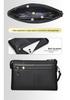 Stylish Men’s Embossed Cowhide Clutch | Large Capacity Envelope Handbag