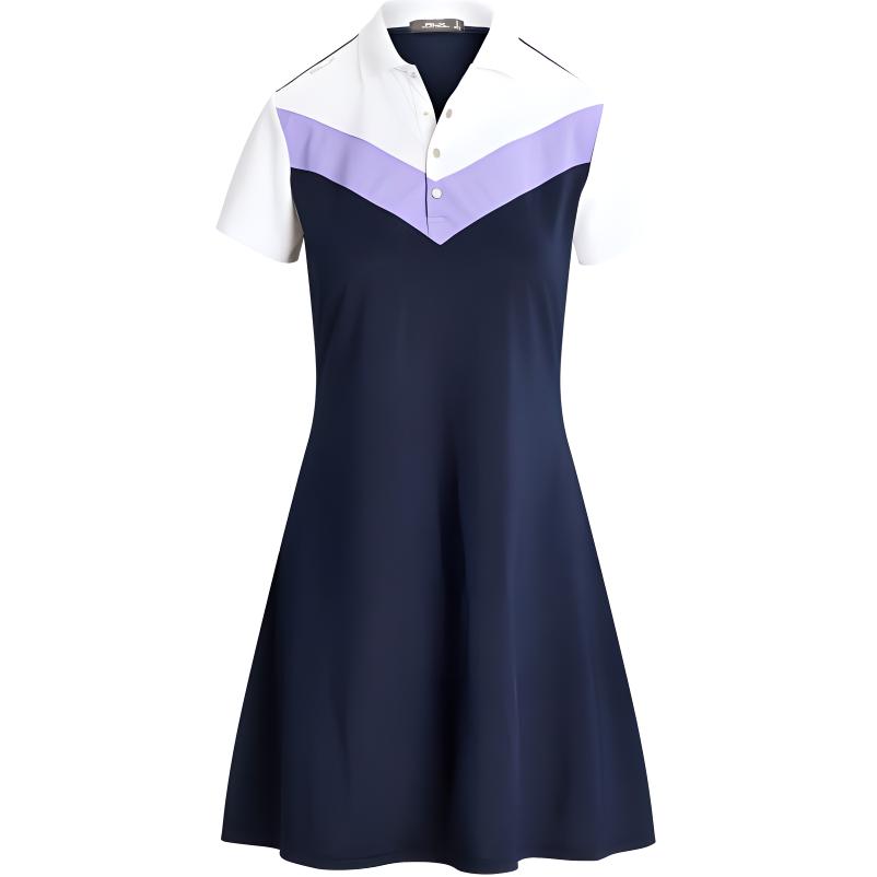 

Платье женское Polo Ralph Lauren FW24 Ёлочка Миди с завышенной талией А-силуэта с коротким рукавом Темно-синий WMXGDRSN8E20029-410 S