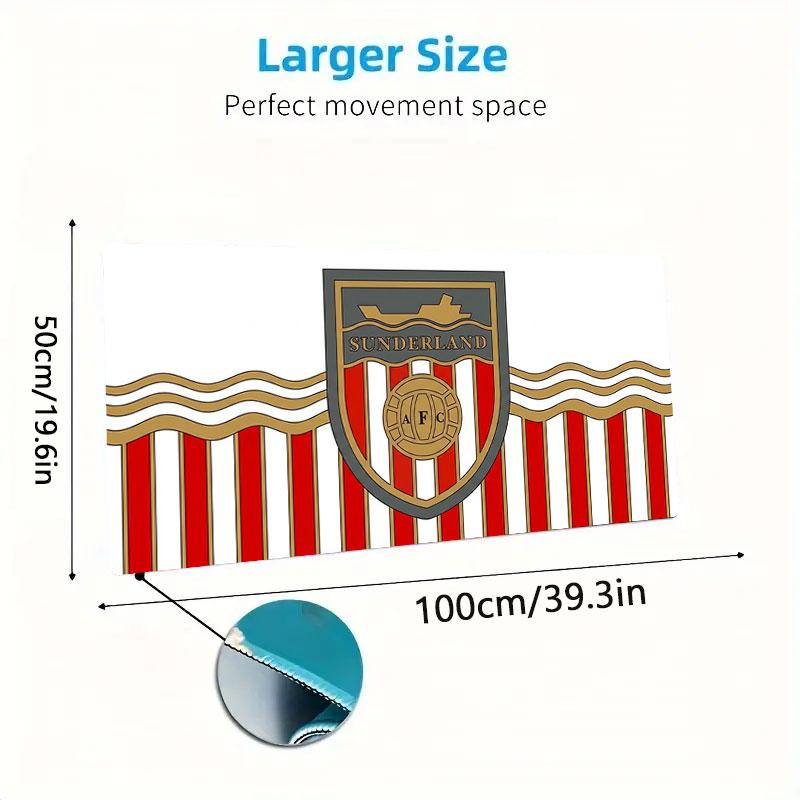 Sunderland Association Football Club Logo Large Size Mouse Pad Large Gaming Table Cushion Non-slip Laptop Tablet Big Mousepad XXL Mat Mini PC Playmat 