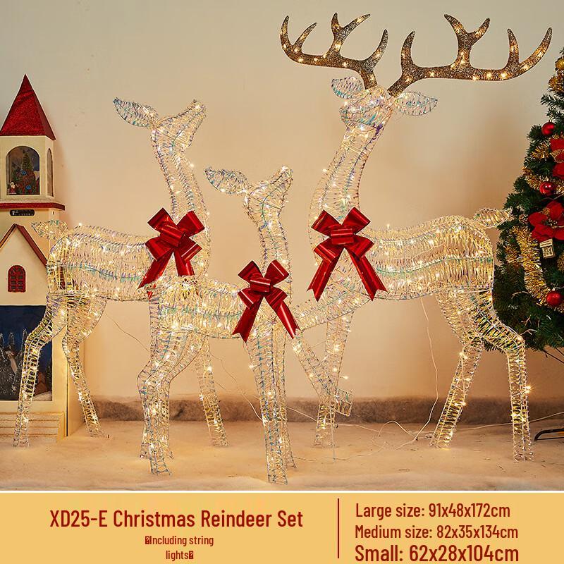 HEIXIE Christmas Luminous Reindeer Decoration Set