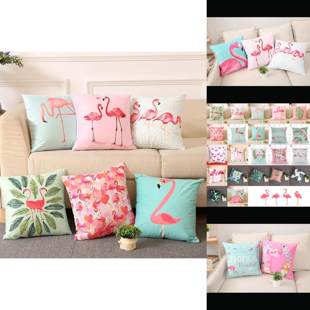 Versatile Flamingo Throw Pillow Case For Sofa Chairs With Premium Cotton Linen