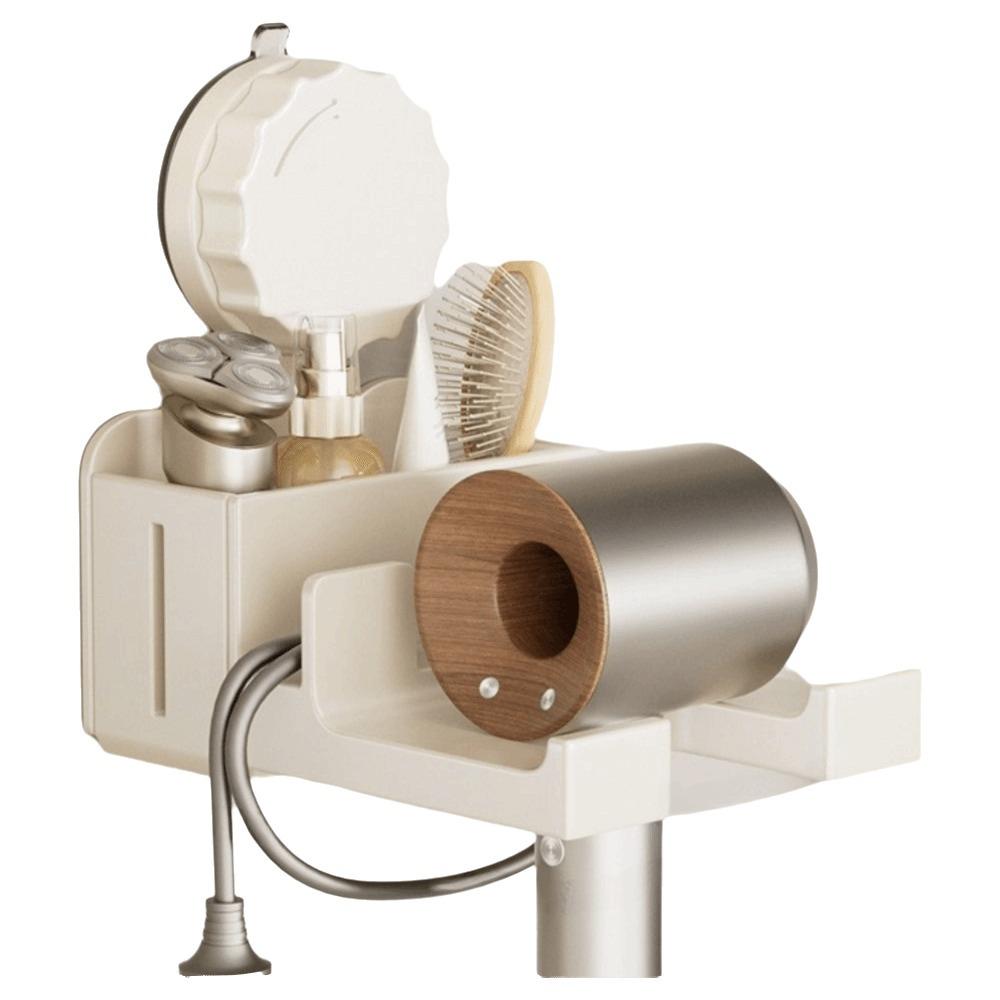 Strong Suction Cup Suction Cup Hair Dryer Holder No Damage To Wall Easy Installation Hair Dryer Storage Hanger Removable Design