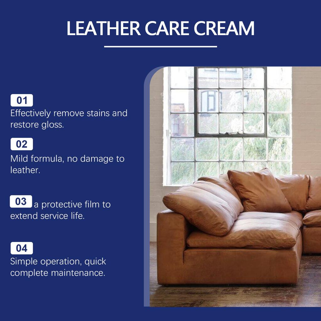 Jakehoe Leather Care Cream For Home Cleaning Waterproof And Brightening 100g With Sponge