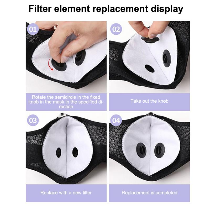 New Cycling Face Mask With Filter Goggles Dust Mask Sport Washable Reusable Facemask For Men Bandana Actived Carbon Filters