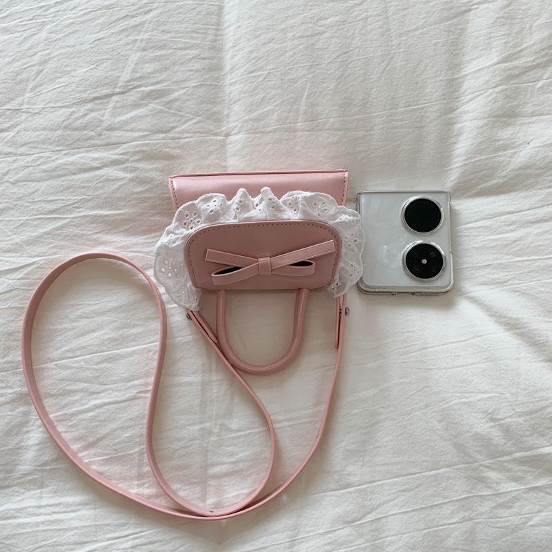 

Кружевная сумка-тоут женская новая свежая и милая на плечо через плечо модная повседневная универсальная сумка розовый