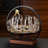 OLOEY Crystal Glass Decanter Set with Cups and Stand
