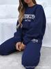 Women's 2025 Letter Print Sportswear Hoodie & Sweatshirt Set