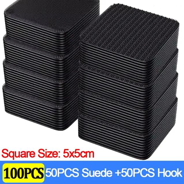 100/2 Stück doppelseitige Aufkleber zur Teppichbefestigung, stark haftende Flicken für Autoteppiche, Fußmatten für den Heimboden, Anti-Rutsch-Griffbänder