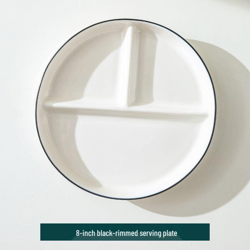 Children s Ceramic Portion Control Plate: 3-Compartment Fat-Reducing Tableware for Balanced Meals.
