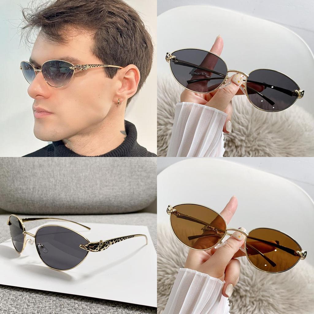 Retro Oval Metal Frame Sunglasses With Uv400 Protection For Fashion And Outdoors