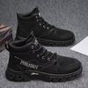 new men's retro high top work boots, anti slip and durable hiking shoes, comfortable tactical desert outdoor men's shoes