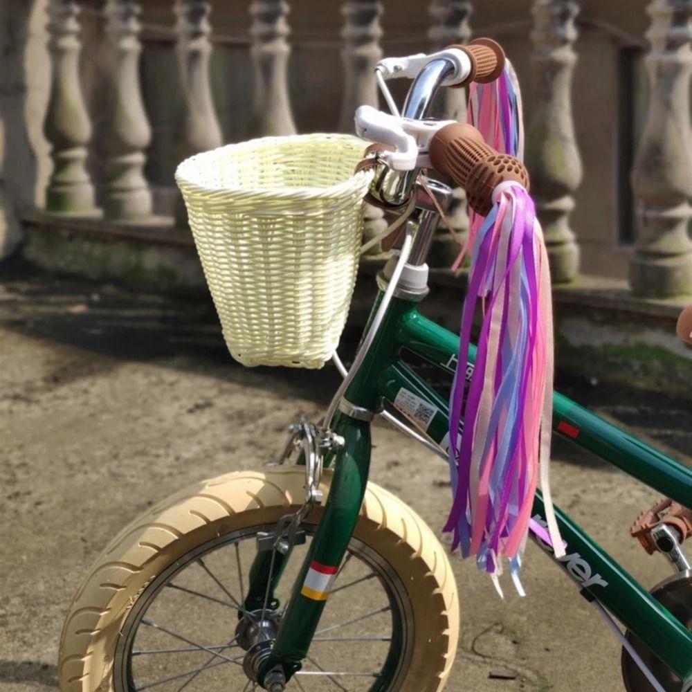 Adjustable Leather Straps Toddler Tiny Tricycle Baskets Front Handlebar Basket  Girls