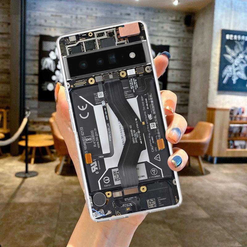 

Inside Circuit Board Phone Case for Google Pixel 8 7 6 5 4 4XL Shockproof Silicone 7A 6A 5A 4A 3A 3AXL Pro 5G Transparent Shell for Pixel 8
