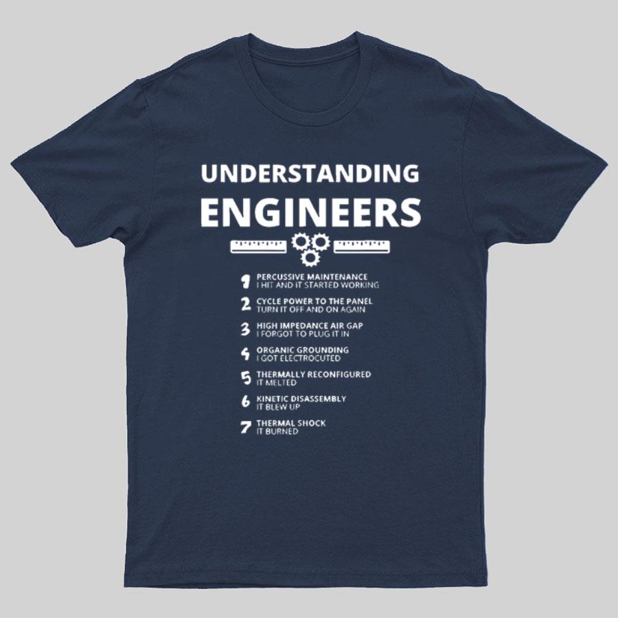 Understanding Engineers 100% Cotton Summer Casual Cool Loose T-Shirt