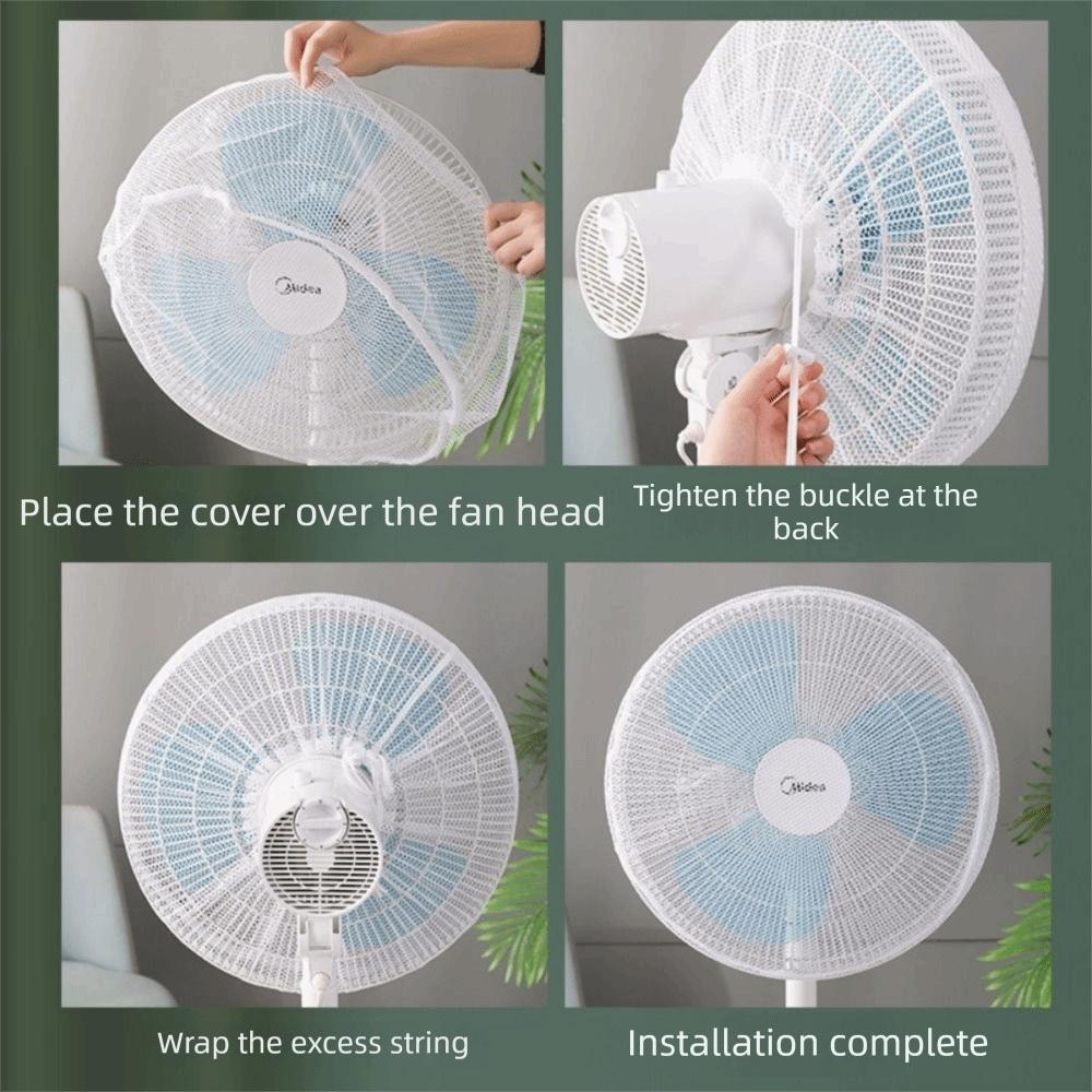 5Pcs Round Shape Fan Dust Cover Oxford Cloth Mesh Fan Cover Dust-Proof Fan Safety Cover Summer