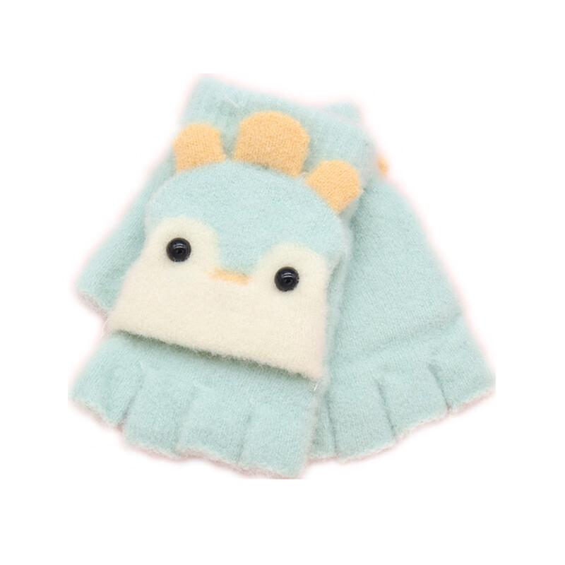 Children s Winter Cartoon Flip-Top Half-Finger Gloves