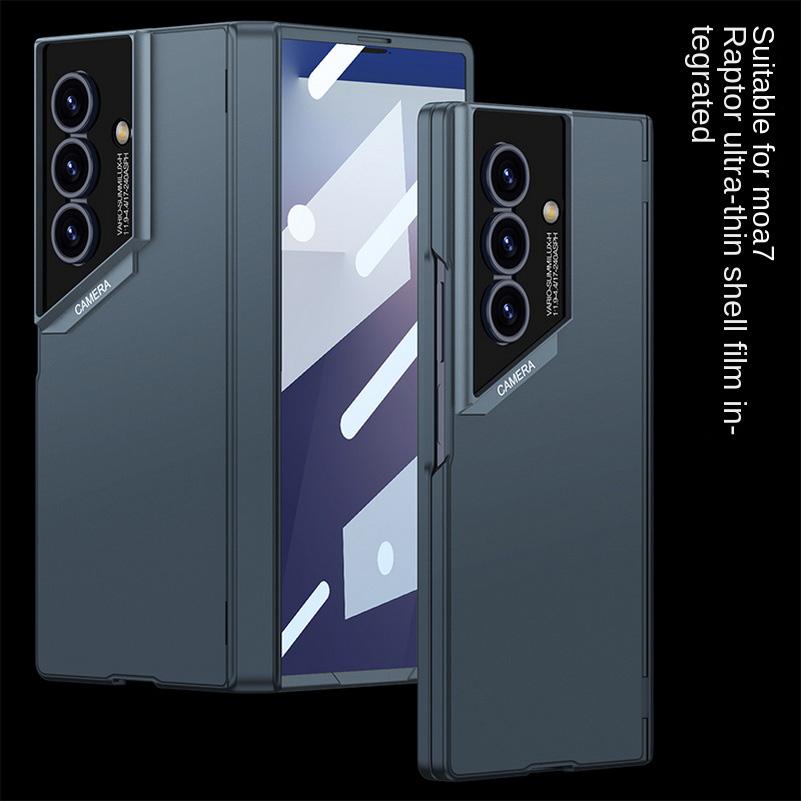 Micro frosted Feel All-inclusive Hinged Glass Protective Film Phone Case for Samsung Z Fold 7 Galaxy Z Fold7 Lens Protect Cover