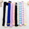Warm Striped Stockings Long Tube Cozy Lined Terry Socks Soft Women's Knee Length Socks  Winter