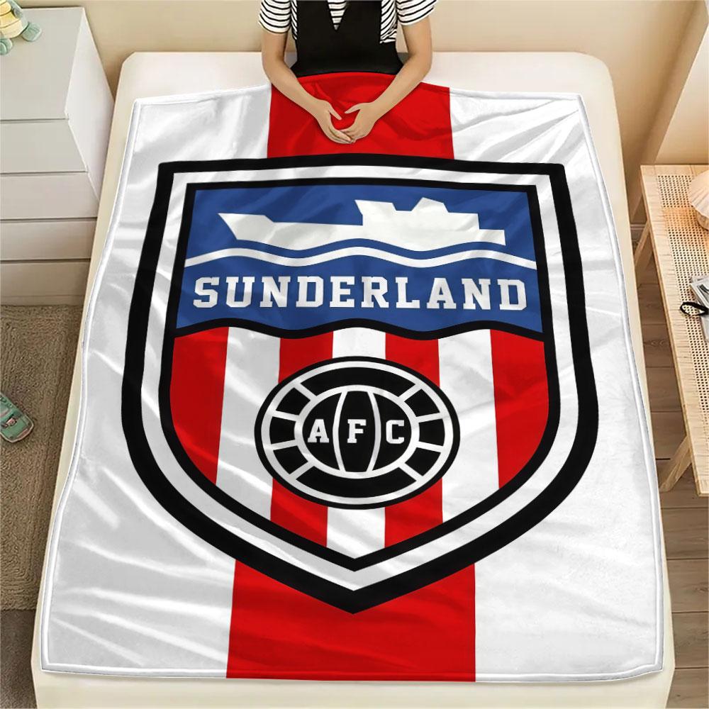1PC Sunderland Association Football Club Patterned Flannel Blanket Suitable For All Seasons for Home Decor Warmth and Comfort Gifts Holiday Present