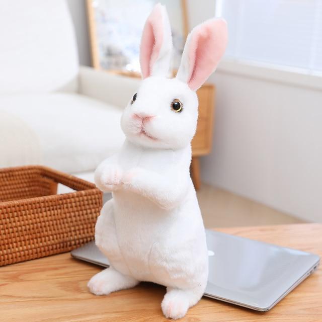 Lovely Fluffy Lop -Eared Rabbits Plush Toy Baby Kids Appease Dolls Simulation Long Ear Rabbit Pillow Kawaii Xmas Gift