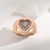 Fashion Alloy Ring Watch Stainless Steel Quartz Movement Quartz Watch Elastic Strap Heart Shape Mini Clock Jewelry